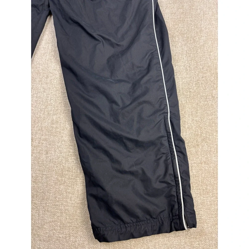 Nike Mens XL Black Nylon Jersey Lined Track Pants White Piping Zipper Cuffs